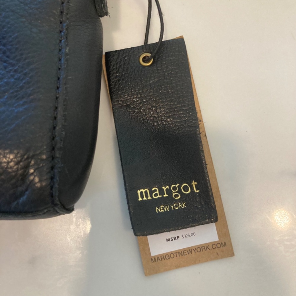 NWT Margot New York Black Leather Crossbody Purse - Picture 3 of 12